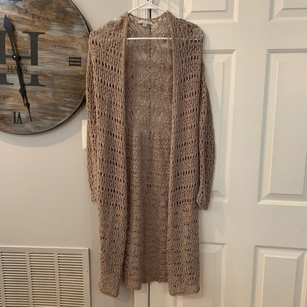 AEO Long Open Front Cardigan Sweater sz XS